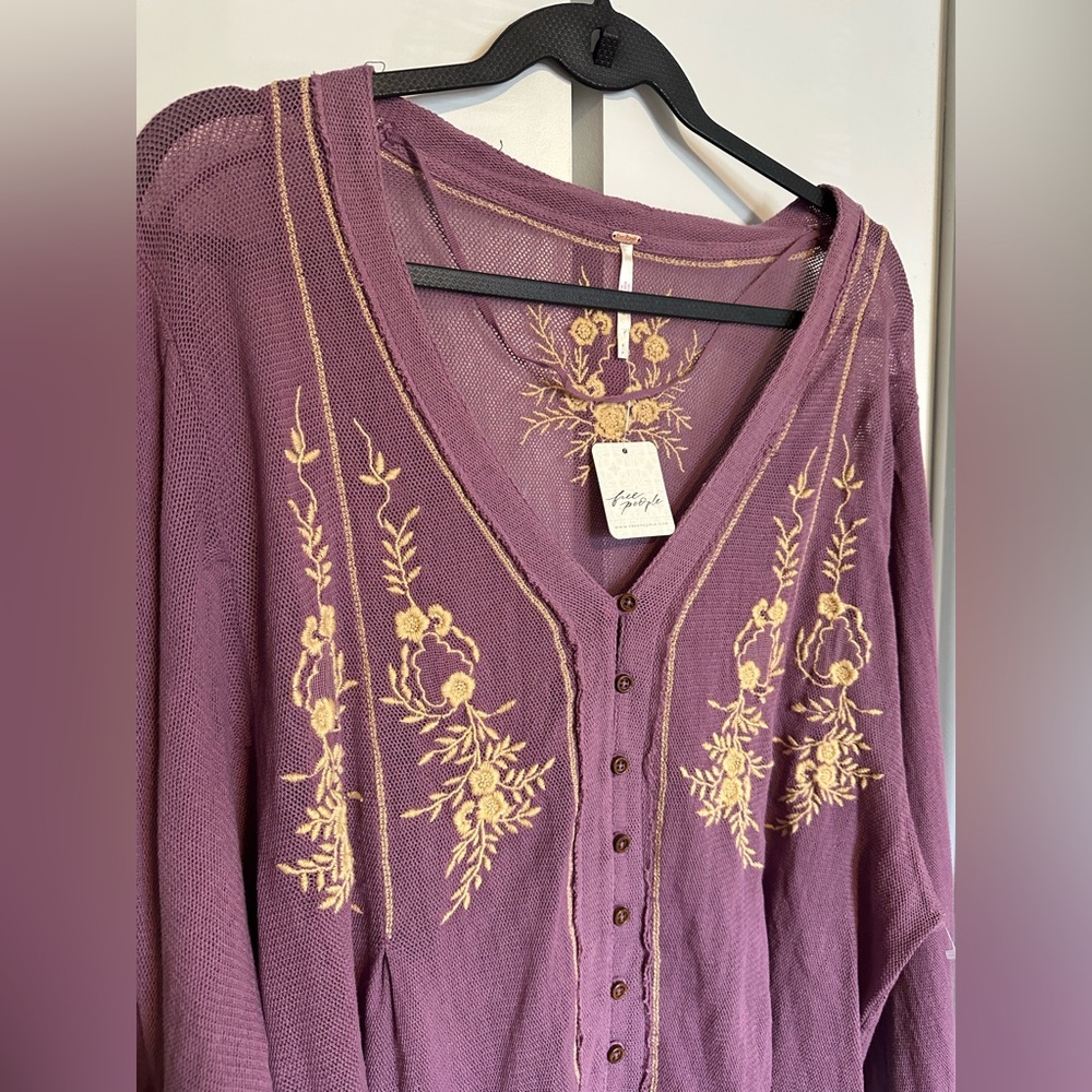 Free People Margie Embroidered Cardigan NWT - Picture 5 of 6